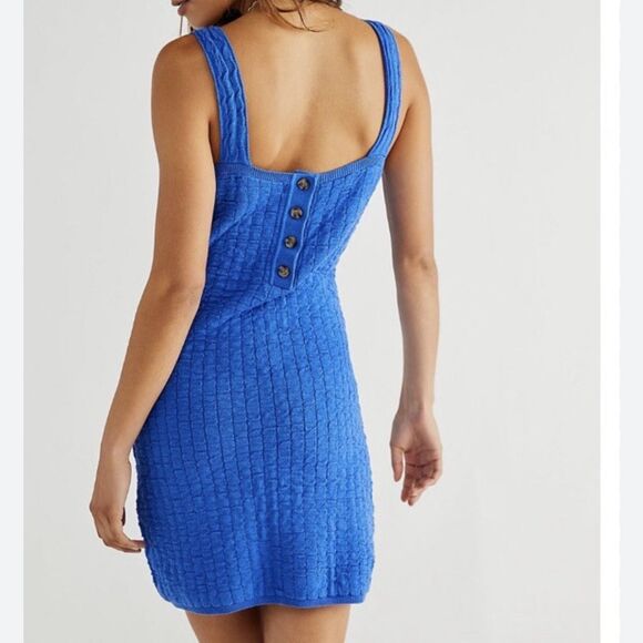 Free People Beach Short & Sweet Mini Dress in Mazarine - Picture 1 of 5